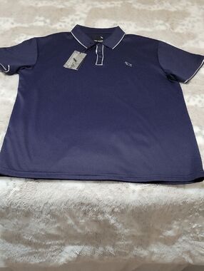 Unisex Navy Polo Shirt with Contrast Trim